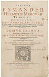 HERMES TRISMEGISTUS. Divinus Pymander Hermetis Mercurii Trismegisti.  1630